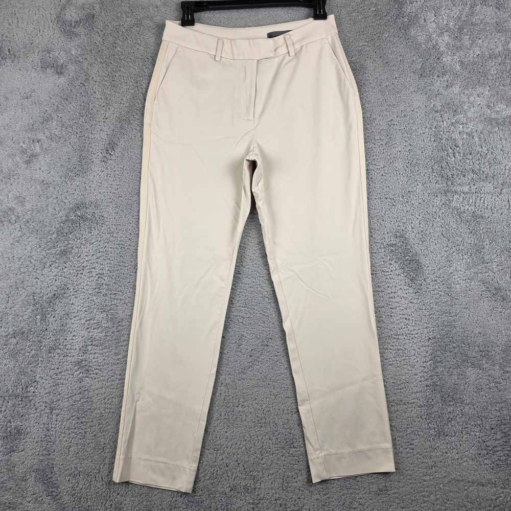 G/FORE Lux 4 Way Side Stripe Pants Womens 2 Beige Stretch Straight Twill Trouser